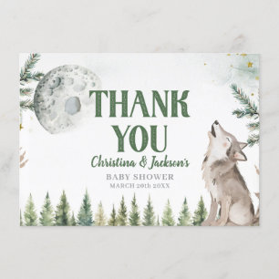 Welkom bij The Pack Forest Wolf Thank You Card Informatiekaartje