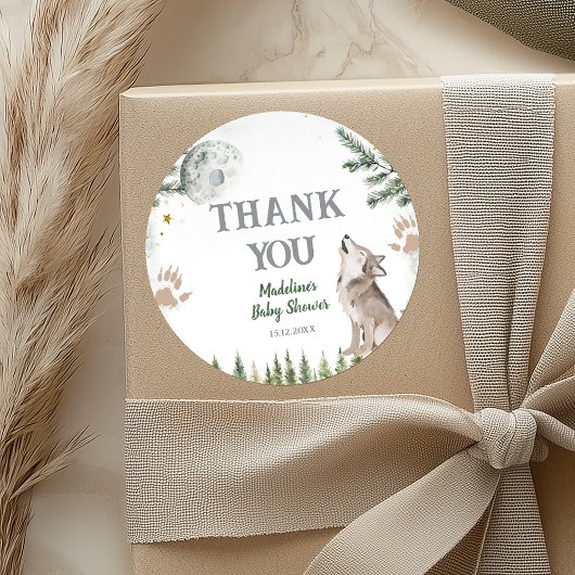 Welkom bij The Pack Forest Wolf Thank You Stickers