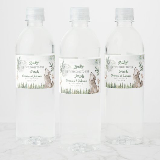 Welkom bij The Pack Forest Wolf Waterfles Etiket (Flessen)