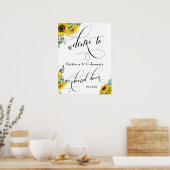 Welkom bij The Rehearsal Dinner Watercolor Bloemen Poster (Keuken)