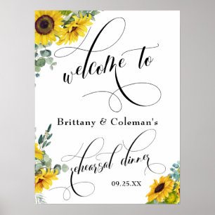 Welkom bij The Rehearsal Dinner Watercolor Floral Poster