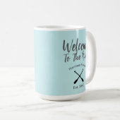 Welkom bij The River aangepaste familienaam Koffiemok (Voorkant rechts)