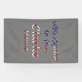 Welkom bij The YourName Home op USA Flag (v) bnrt Spandoek (Horizontaal)