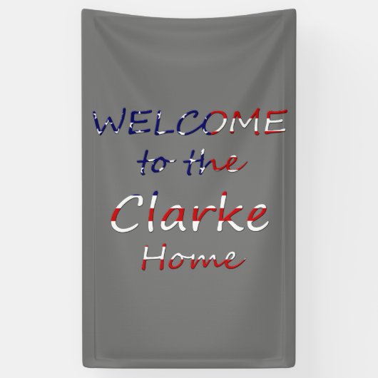 Welkom bij The YourName Home op USA Flag (v) bnrt Spandoek (Verticaal)