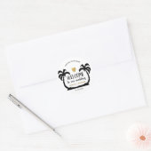 Welkom bij Tropische palm op de bestemming Ronde Sticker (Envelop)