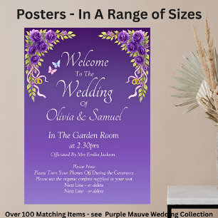 Welkom bij Trouw Paarse Mauve Bloemen & Wit Poster