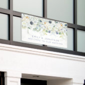 Welkom bij Trouwnamen White Boho Florals Spandoek (Buitenkant Gebouw)