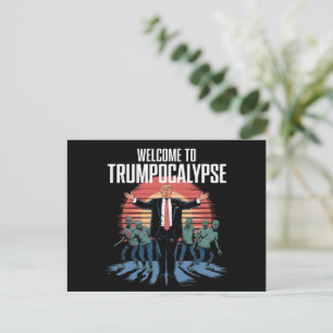 Welkom bij Trump-ocalyps Funny Trump Halloween Briefkaart