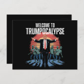 Welkom bij Trump-ocalyps Funny Trump Halloween Briefkaart (Voorkant / Achterkant)