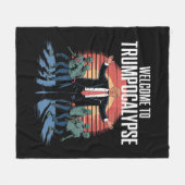 Welkom bij Trump-ocalyps Funny Trump Halloween Fleece Deken (Voorkant (Horizontaal))