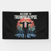 Welkom bij Trump-ocalyps Funny Trump Halloween Spandoek (Horizontaal)