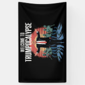 Welkom bij Trump-ocalyps Funny Trump Halloween Spandoek (Verticaal)
