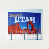 Welkom bij Utah-bord Wandkleed (Voorkant (horizontaal))