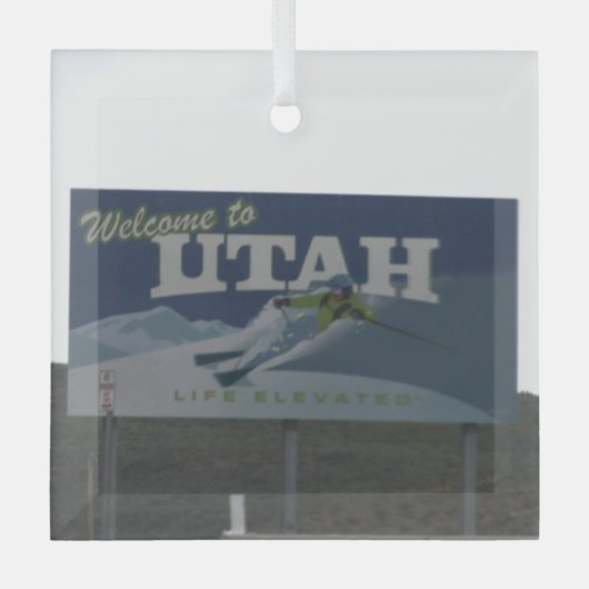 Welkom bij Utah Glas Ornament (Voorkant)