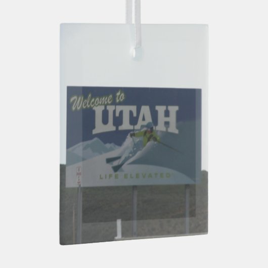 Welkom bij Utah Glas Ornament (Voorkant Rechts)