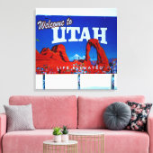 Welkom bij Utah Sign Canvas Afdruk (Insitu (Woonkamer))