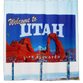 Welkom bij Utah Sign Douchegordijn (Voorkant)