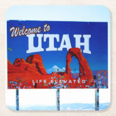 Welkom bij Utah Sign Kartonnen Onderzetters (Voorkant)