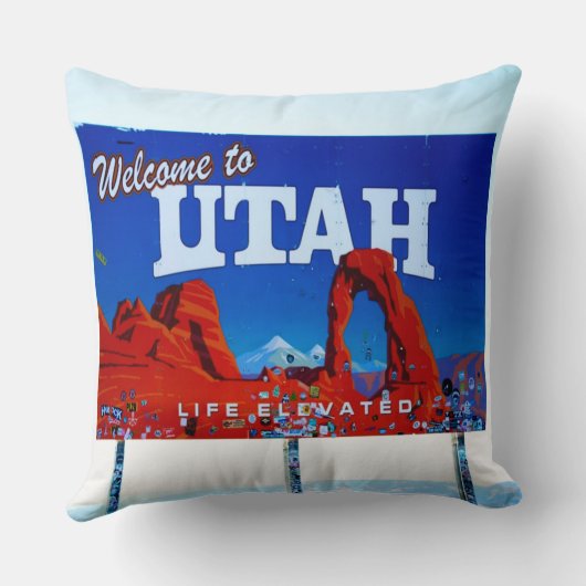 Welkom bij Utah Sign Kussen (Achterkant)