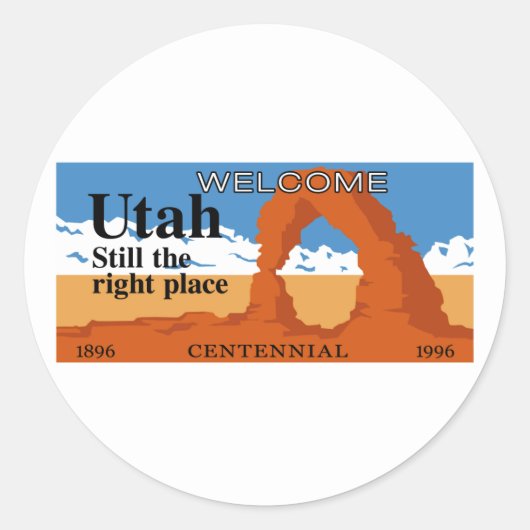 Welkom bij Utah - USA Ronde Sticker (Voorkant)