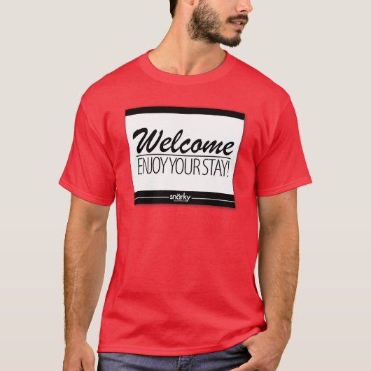 Welkom bij uw doorlatend rood T-shirt (Voorkant)