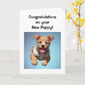 Welkom bij uw nieuwe puppyhond kaart (Gele Bloem)