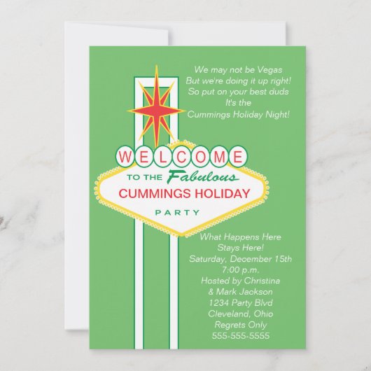 Welkom bij Vegas Holiday Party Uitnodiging (Voorkant)