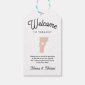 Welkom bij VERMONT Wedding OM HET EVEN WELKE KLEUR Cadeaulabel (Voorkant)