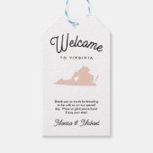 Welkom bij VIRGINIA Wedding OM HET EVEN WELKE KLEU Cadeaulabel (Voorkant)