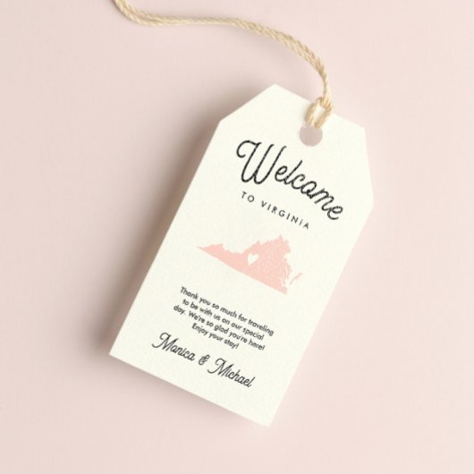 Welkom bij VIRGINIA Wedding OM HET EVEN WELKE KLEU Cadeaulabel
