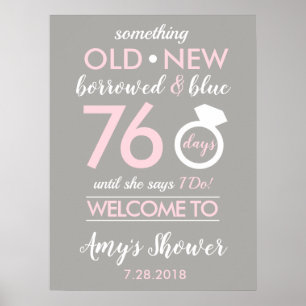 Welkom bij vrijgezellenfeest Tdown Wedding Party Poster