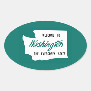 Welkom bij Washington - USA Ovale Sticker