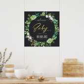 WELKOM BIJ WATERVERF BABYSHOWER MET VETPLANT LOOF POSTER (Keuken)