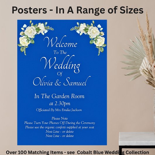 Welkom bij Wedding Cobalt Blue Poster