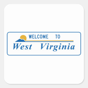 Welkom bij West Virginia - USA Vierkante Sticker