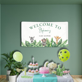 Welkom bij Wild One Baby shower Spandoek
