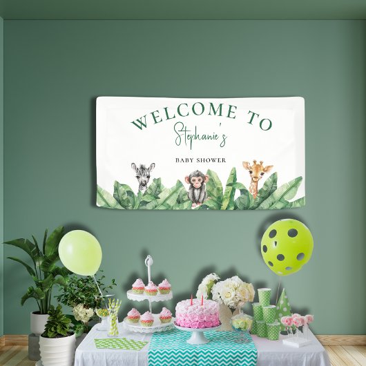 Welkom bij Wild One Baby shower Spandoek