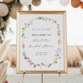 Welkom bij Wildflower Brunch en Bubbly Bruidsmeisj Poster