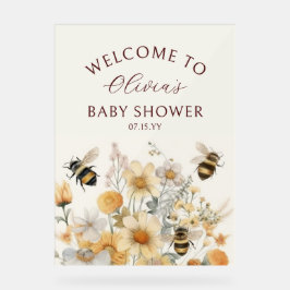 Welkom bij Wildflower Floral Baby shower Acryl Bord