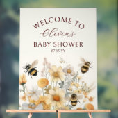 Welkom bij Wildflower Floral Baby shower Acryl Bord (Neutraal)