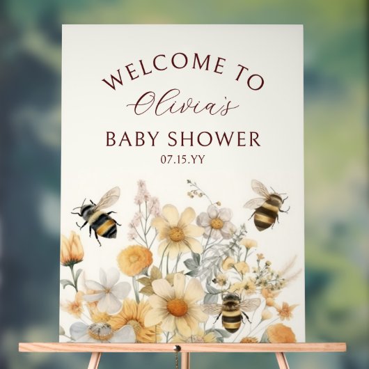 Welkom bij Wildflower Floral Baby shower Acryl Bord (Neutraal)