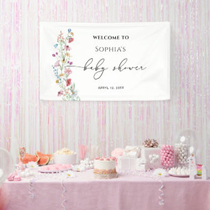 Welkom bij Wildflowers Baby Shower Spandoek