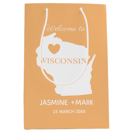 Welkom bij Wisconsin om huwelijksgewoonten te pers Medium Cadeauzakje (Voorkant)