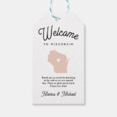 Welkom bij WISCONSIN Wedding OM HET EVEN WELKE KLE Cadeaulabel (Voorkant)