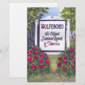 Welkom bij Wolfeboro NH Sign Briefpapier (Voorkant / Achterkant)