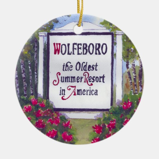 Welkom bij Wolfeboro NH Sign Keramisch Ornament (Voorkant)