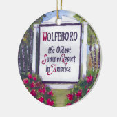 Welkom bij Wolfeboro NH Sign Keramisch Ornament (Links)
