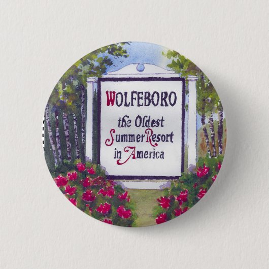 Welkom bij Wolfeboro NH Sign Ronde Button 5,7 Cm (Voorkant)