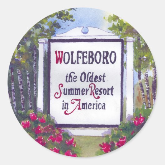 Welkom bij Wolfeboro NH Sign Ronde Sticker (Voorkant)