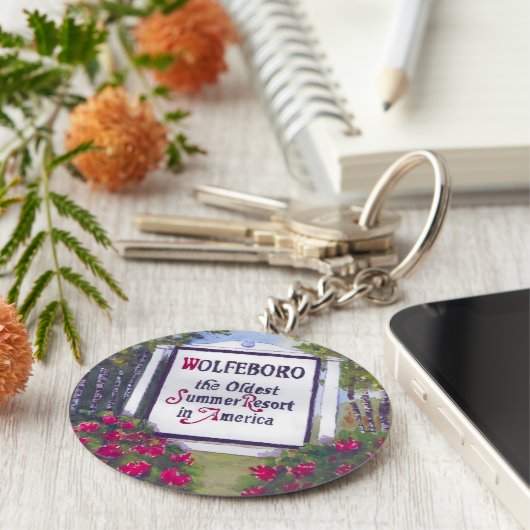 Welkom bij Wolfeboro NH Sign Sleutelhanger (Zijkant)